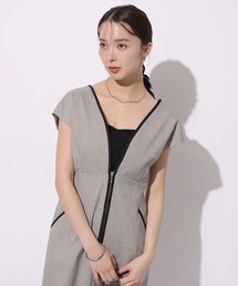 Mystrada✨配色パイピングジャンスカ&リブニットタンク&ドット柄ワンピース Mystrada✨配色パイピングジャンスカ&リブニットタンク&ドット柄