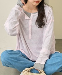 CIAOPANIC TYPY（チャオパニックティピー）の「【新色追加】2WAYシアーヘンリーネックTEE（Tシャツ/カットソー）」