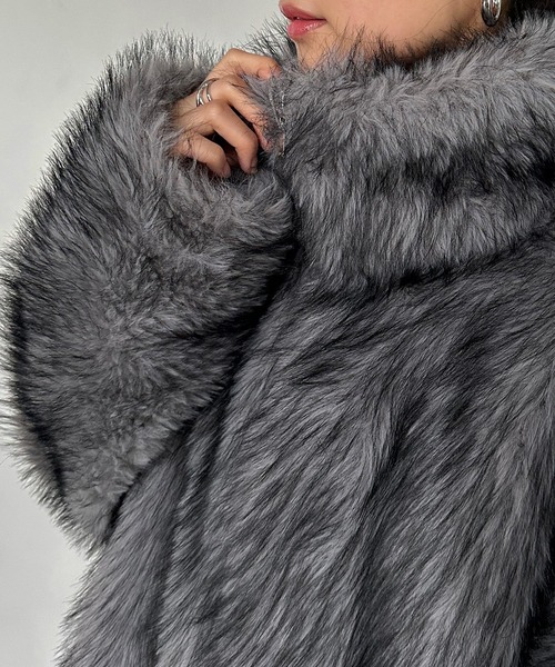 セール】MIXカラーショート丈フェイクファーブルゾン（ブルゾン