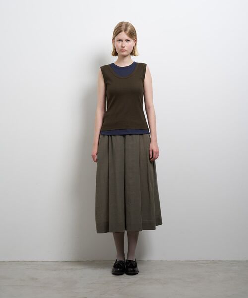 LANVIN en Bleu（ランバンオンブルー）の「レイヤードタンクトップ（Tシャツ/カットソー・レディース・ブラウン/チャコールグレー/ブラック・38）」の4枚目の写真