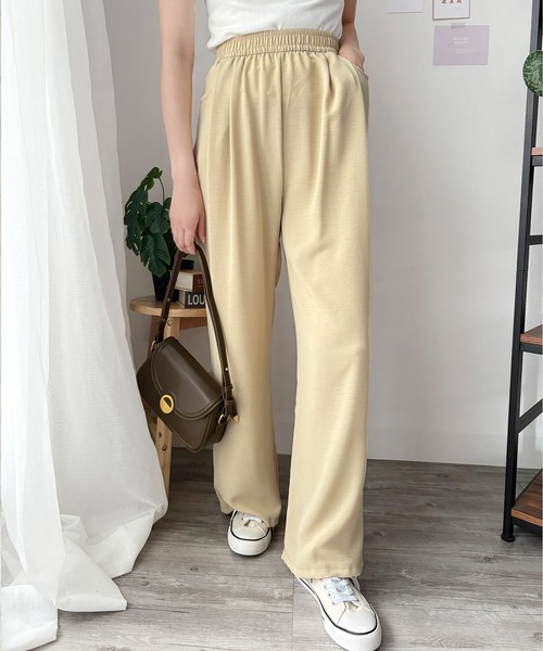 Dewlily（デューリリー）の「毎日履きたくなる 体型カバーも叶う、ストレスフリーでおしゃれ見え◎ワイドリラックスパンツ（その他パンツ・レディース・ベージュ/イエロー/グレー/ブラック・XL/S/M/L）」の17枚目の写真