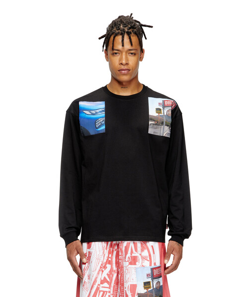 DIESEL（ディーゼル）の「メンズ 長袖Tシャツ T-BOXT-LS-T5（Tシャツ/カットソー・メンズ・ブラック/オフホワイト・MEDIUM/X-SMALL/X-LARGE/SMALL/LARGE/XXX-LARGE/XX-LARGE）」の5枚目の写真