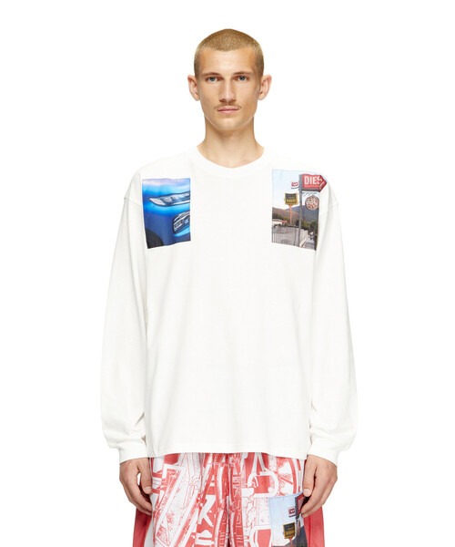DIESEL（ディーゼル）の「メンズ 長袖Tシャツ T-BOXT-LS-T5（Tシャツ/カットソー・メンズ・ブラック/オフホワイト・MEDIUM/X-SMALL/X-LARGE/SMALL/LARGE/XXX-LARGE/XX-LARGE）」の9枚目の写真