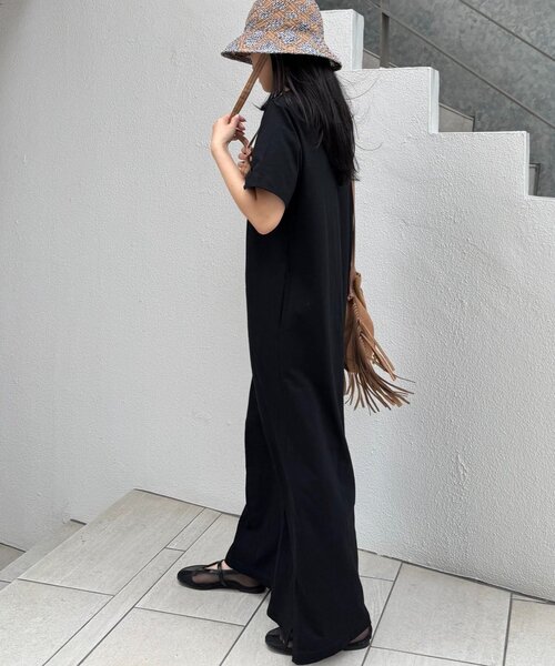 CIAOPANIC TYPY(チャオパニックティピー)の「前後2wayヘンリーネックカットワンピース/接触冷感(ワンピース・レディース・キャメル/グレー系その他/ブラック・ONE SIZE)」の8枚目の写真