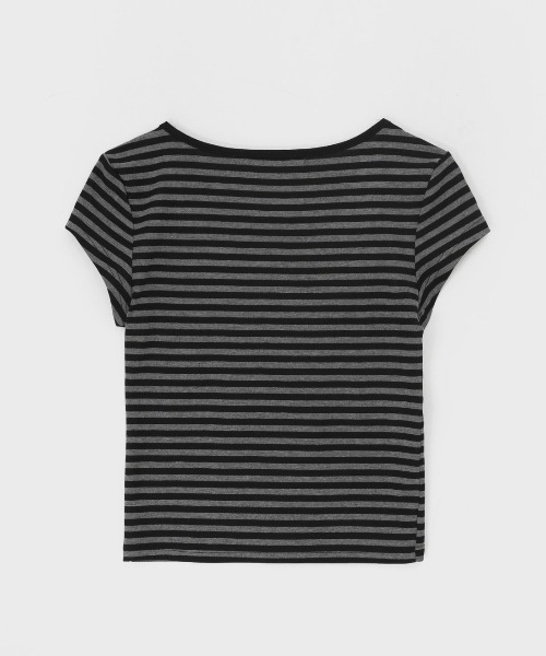 BLACKUP（ブラックアップ）の「[MADE] ロバンストライプヘンリーネック半袖Tシャツ（Tシャツ/カットソー・レディース・ネイビー/ブラウン/ブラック・FREE）」の16枚目の写真