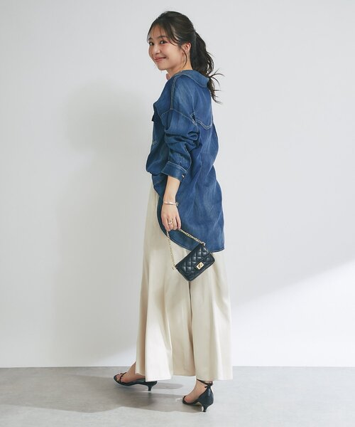 3シーズン着れる】シアーデニム金釦2WAYシャツ（シャツ/ブラウス