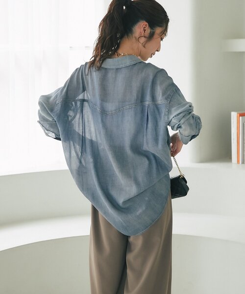 La boutique Bon Bon シアーデニムシャツ 軽い着心地】シアーデニムシャツ | La boutique BonBon(ラブ