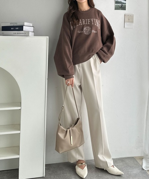 classicalelf(クラシカルエルフ)の「シンプルキレイめで高見えを叶える◎メタルパーツソフトシュリンクレザーバッグ(ショルダーバッグ・レディース・ブラック/アイボリー/ベージュ系・ONE SIZE)」の11枚目の写真