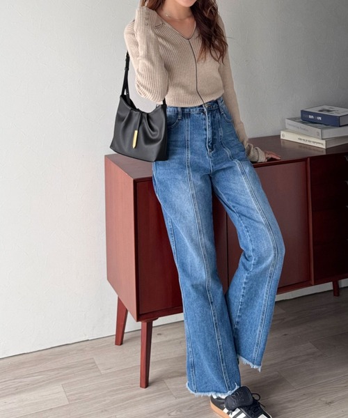 classicalelf(クラシカルエルフ)の「シンプルキレイめで高見えを叶える◎メタルパーツソフトシュリンクレザーバッグ(ショルダーバッグ・レディース・ブラック/アイボリー/ベージュ系・ONE SIZE)」の20枚目の写真