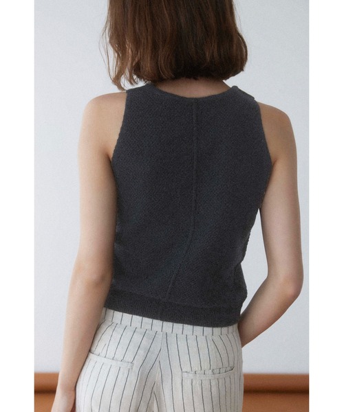 ALEXIA STAM（アリシアスタン）の「Cotton Knit Tank Top /ニットタンクトップ（タンクトップ・レディース・ライトグレー/ブラック・FREE）」の6枚目の写真