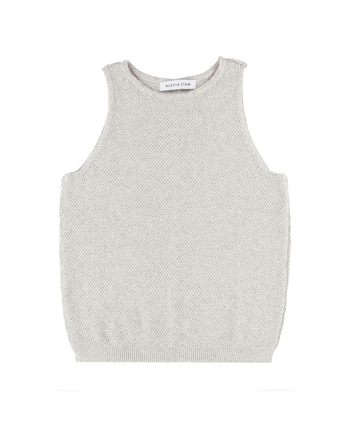 ALEXIA STAM（アリシアスタン）の「Cotton Knit Tank Top /ニットタンクトップ（タンクトップ・レディース・ライトグレー/ブラック・FREE）」の17枚目の写真