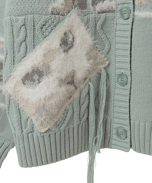 Candy Stripper（キャンディストリッパー）の「CAT LOVER KNIT カーディガン（カーディガン/ボレロ・レディース・ブルー/アイボリー/ブラック・FREE）」の9枚目の写真
