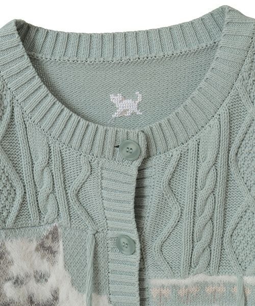Candy Stripper（キャンディストリッパー）の「CAT LOVER KNIT カーディガン（カーディガン/ボレロ・レディース・ブルー/アイボリー/ブラック・FREE）」の7枚目の写真