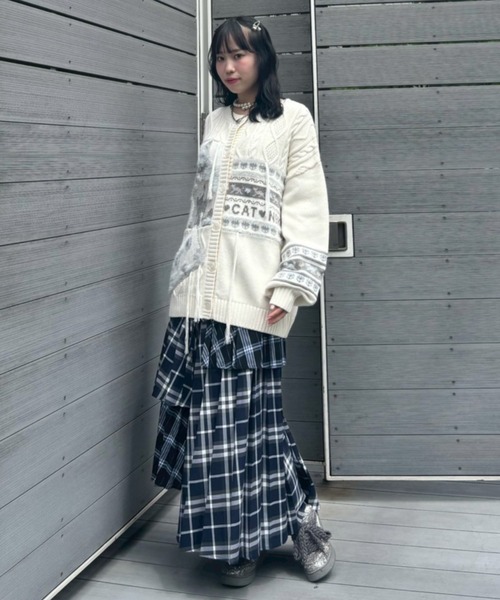 Candy Stripper（キャンディストリッパー）の「CAT LOVER KNIT カーディガン（カーディガン/ボレロ・レディース・ブルー/アイボリー/ブラック・FREE）」の20枚目の写真