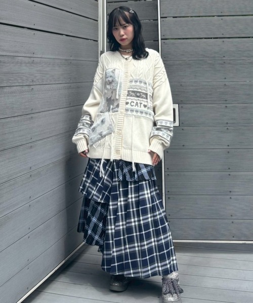 Candy Stripper（キャンディストリッパー）の「CAT LOVER KNIT カーディガン（カーディガン/ボレロ・レディース・ブルー/アイボリー/ブラック・FREE）」の19枚目の写真