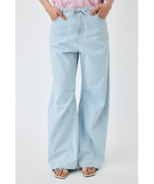 未使用品　MOUSSY マウジー　デニムパンツ ハイライズ　ストレート　24 MOUSSY | TUCKED WAIST LOOSE ストレートデニム (ワイド ) |SHEL