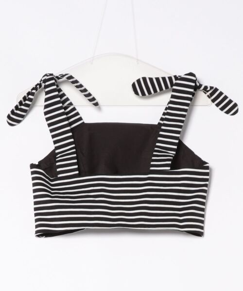 I am I in fact...（アイアムアイインファクト）の「●MUSUBI ボーダー ビスチェ（キャミソール・レディース・ブラック/グレー・FREE）」の3枚目の写真