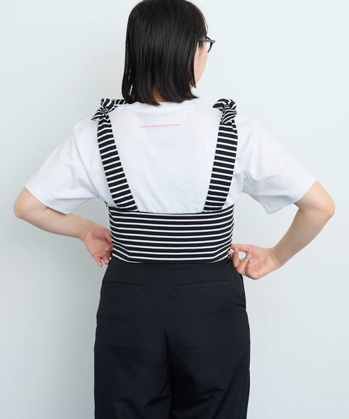 I am I in fact...（アイアムアイインファクト）の「●MUSUBI ボーダー ビスチェ（キャミソール・レディース・ブラック/グレー・FREE）」の7枚目の写真