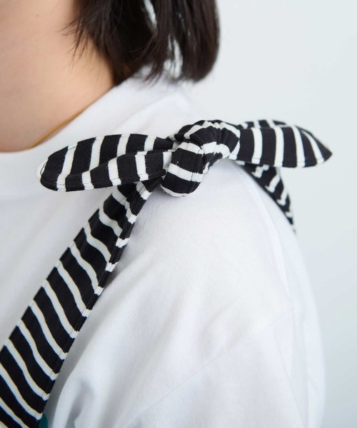 I am I in fact...（アイアムアイインファクト）の「●MUSUBI ボーダー ビスチェ（キャミソール・レディース・ブラック/グレー・FREE）」の9枚目の写真