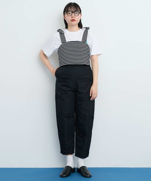 I am I in fact...（アイアムアイインファクト）の「●MUSUBI ボーダー ビスチェ（キャミソール・レディース・ブラック/グレー・FREE）」の17枚目の写真