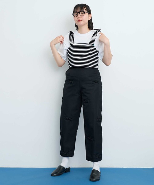 I am I in fact...（アイアムアイインファクト）の「●MUSUBI ボーダー ビスチェ（キャミソール・レディース・ブラック/グレー・FREE）」の19枚目の写真