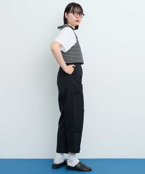 I am I in fact...（アイアムアイインファクト）の「●MUSUBI ボーダー ビスチェ（キャミソール・レディース・ブラック/グレー・FREE）」の21枚目の写真