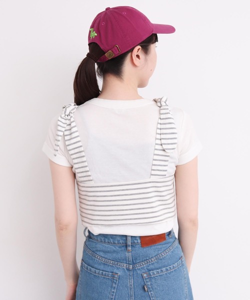 I am I in fact...（アイアムアイインファクト）の「●MUSUBI ボーダー ビスチェ（キャミソール・レディース・ブラック/グレー・FREE）」の12枚目の写真