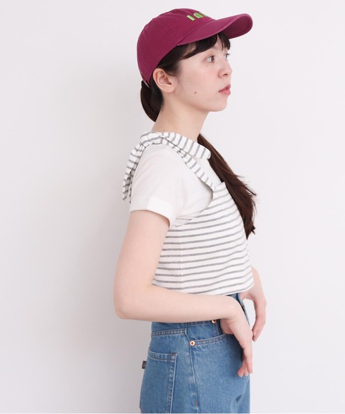 I am I in fact...（アイアムアイインファクト）の「●MUSUBI ボーダー ビスチェ（キャミソール・レディース・ブラック/グレー・FREE）」の13枚目の写真