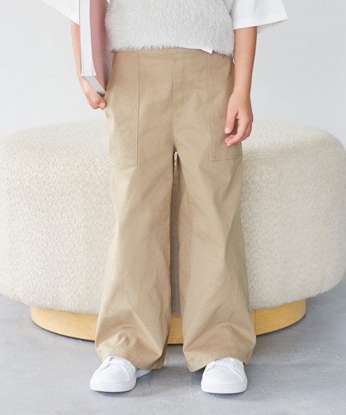 ROPE' PICNIC(ロペピクニック)の「【KIDS/キッズ】ストレッチベイカーパンツ(その他パンツ・キッズ・ブラック/ベージュ・S/M/L)」の1枚目の写真