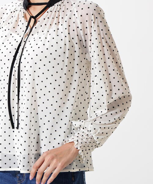セール】◇ドットフロッキーブラウス（シャツ/ブラウス