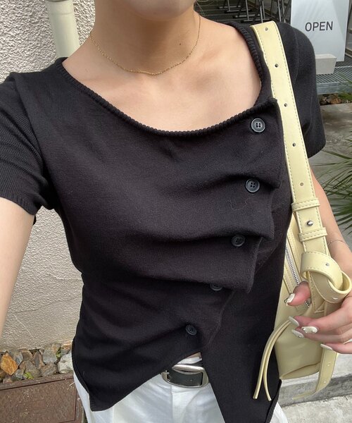 CAPRICIEUX LE'MAGE（カプリシューレマージュ）の「フリルボタンチビ袖カーディガン（カーディガン/ボレロ・レディース・ベージュ/ブラウン/ブラック・FREE）」の10枚目の写真