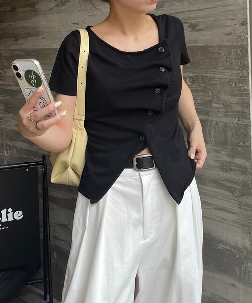 CAPRICIEUX LE'MAGE（カプリシューレマージュ）の「フリルボタンチビ袖カーディガン（カーディガン/ボレロ・レディース・ベージュ/ブラウン/ブラック・FREE）」の11枚目の写真