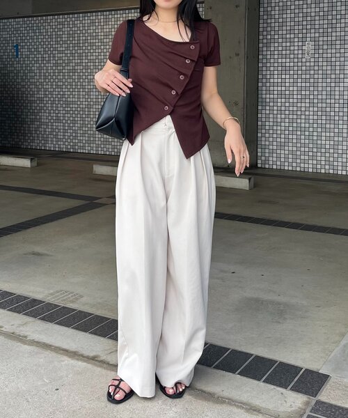 CAPRICIEUX LE'MAGE（カプリシューレマージュ）の「フリルボタンチビ袖カーディガン（カーディガン/ボレロ・レディース・ベージュ/ブラウン/ブラック・FREE）」の17枚目の写真