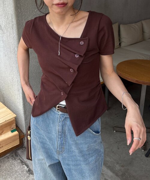 CAPRICIEUX LE'MAGE（カプリシューレマージュ）の「フリルボタンチビ袖カーディガン（カーディガン/ボレロ・レディース・ベージュ/ブラウン/ブラック・FREE）」の18枚目の写真