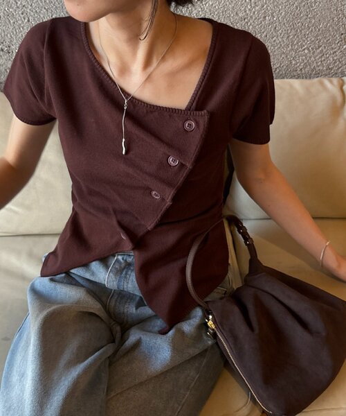 CAPRICIEUX LE'MAGE（カプリシューレマージュ）の「フリルボタンチビ袖カーディガン（カーディガン/ボレロ・レディース・ベージュ/ブラウン/ブラック・FREE）」の19枚目の写真