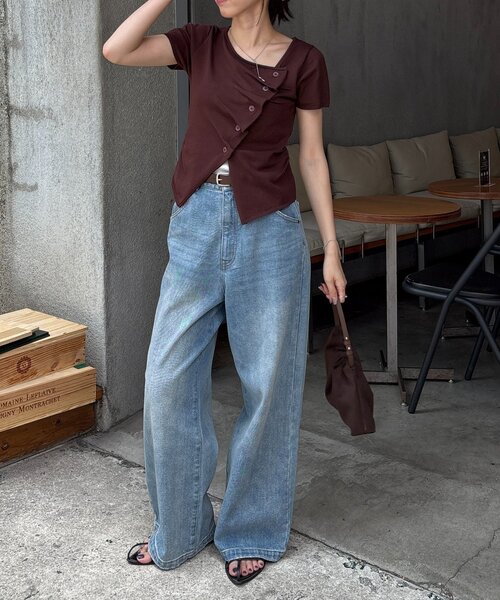 CAPRICIEUX LE'MAGE（カプリシューレマージュ）の「フリルボタンチビ袖カーディガン（カーディガン/ボレロ・レディース・ベージュ/ブラウン/ブラック・FREE）」の20枚目の写真