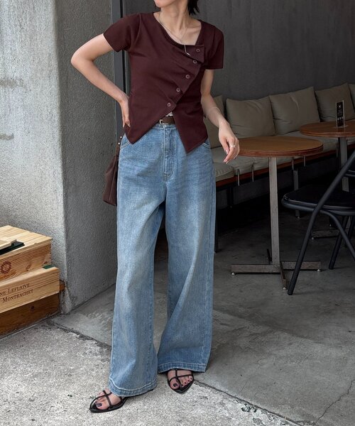 CAPRICIEUX LE'MAGE（カプリシューレマージュ）の「フリルボタンチビ袖カーディガン（カーディガン/ボレロ・レディース・ベージュ/ブラウン/ブラック・FREE）」の22枚目の写真