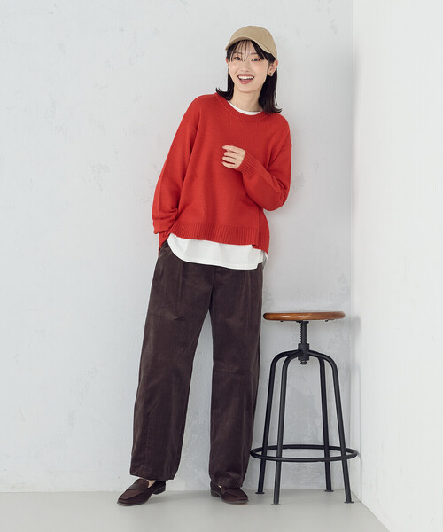 COMME CA ISM（コムサイズム）の「裾スリット ロングＴシャツ（Tシャツ/カットソー・レディース・チャコール/ブラック/ホワイト・MEDIUM/LARGE）」の8枚目の写真