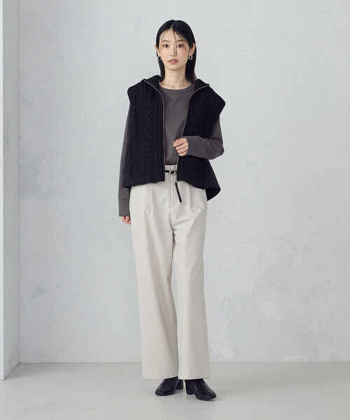 COMME CA ISM（コムサイズム）の「裾スリット ロングＴシャツ（Tシャツ/カットソー・レディース・チャコール/ブラック/ホワイト・MEDIUM/LARGE）」の13枚目の写真