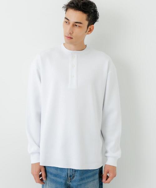 URBAN RESEARCH(アーバンリサーチ)の「『UR TECH』度詰めワッフルヘンリーロングスリーブ(Tシャツ/カットソー・メンズ・オートミール/ホワイト/ライトグレー/ブラック・MEDIUM/LARGE)」の8枚目の写真