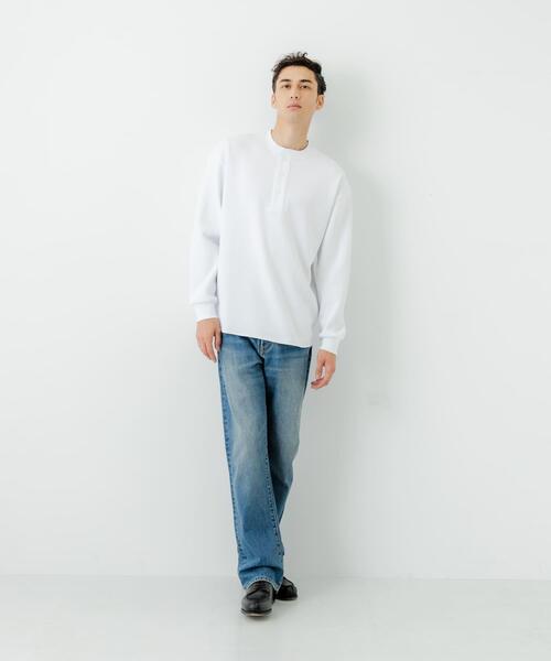 URBAN RESEARCH(アーバンリサーチ)の「『UR TECH』度詰めワッフルヘンリーロングスリーブ(Tシャツ/カットソー・メンズ・オートミール/ホワイト/ライトグレー/ブラック・MEDIUM/LARGE)」の9枚目の写真