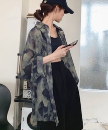 Dalfwin | 韓国ファッション タイダイ柄オーバーサイズシャツ(シャツ/ブラウス)