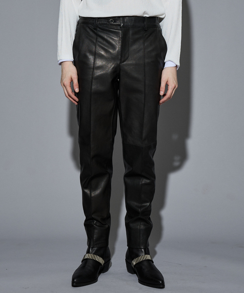 5351 POUR LES HOMMES（ゴーサンゴーイチプールオム）の「【セットアップ対応】レザー テーパード スラックスパンツ（スラックス・メンズ・ブラック・50/48/46/44）」の3枚目の写真