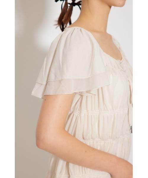 rienda（リエンダ）の「ワッシャーリラクシーカットワンピース 春服 夏服 秋服 半袖（ワンピース・レディース・ライトベージュ/ブルー/ブラウン・FREE）」の20枚目の写真