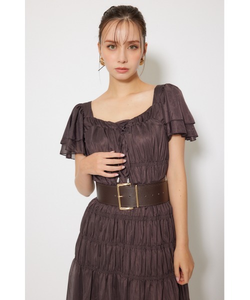 rienda（リエンダ）の「ワッシャーリラクシーカットワンピース 春服 夏服 秋服 半袖（ワンピース・レディース・ライトベージュ/ブルー/ブラウン・FREE）」の8枚目の写真
