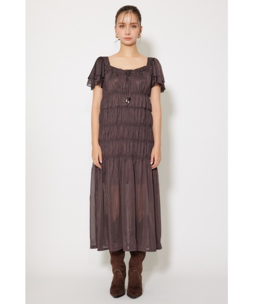 rienda（リエンダ）の「ワッシャーリラクシーカットワンピース 春服 夏服 秋服 半袖（ワンピース・レディース・ライトベージュ/ブルー/ブラウン・FREE）」の9枚目の写真