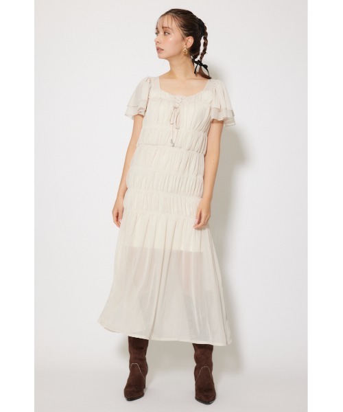 rienda（リエンダ）の「ワッシャーリラクシーカットワンピース 春服 夏服 秋服 半袖（ワンピース・レディース・ライトベージュ/ブルー/ブラウン・FREE）」の12枚目の写真