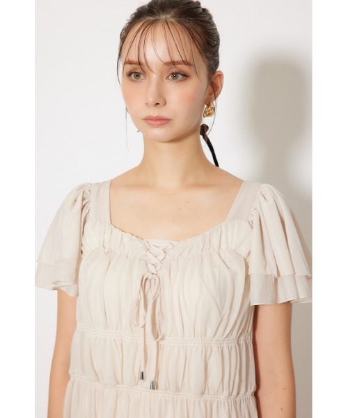 rienda（リエンダ）の「ワッシャーリラクシーカットワンピース 春服 夏服 秋服 半袖（ワンピース・レディース・ライトベージュ/ブルー/ブラウン・FREE）」の18枚目の写真