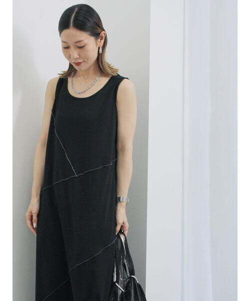 Samansa Mos2 blue(サマンサモスモスブルー)の「◎【接触冷感】切替カットワンピース(ワンピース・レディース・ブラック/トップグレー/チャコールグレー・F)」の11枚目の写真