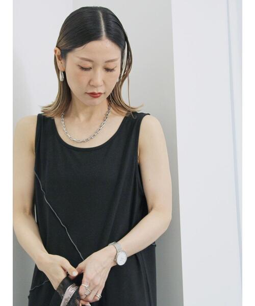 Samansa Mos2 blue(サマンサモスモスブルー)の「◎【接触冷感】切替カットワンピース(ワンピース・レディース・ブラック/トップグレー/チャコールグレー・F)」の16枚目の写真